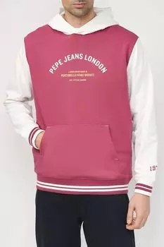Хлопковое худи с принтом бренда PEPE JEANS