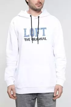 Хлопковое худи с принтом Loft