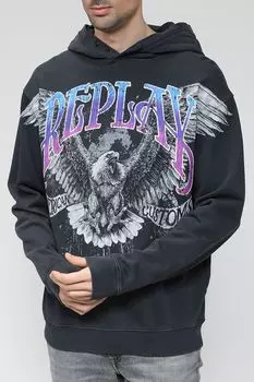 Хлопковое худи с принтом Replay