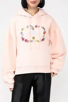 Хлопковое худи с принтом TWINSET