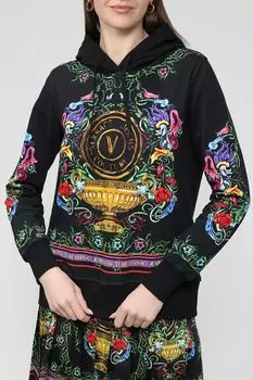 Хлопковое худи с принтом VERSACE JEANS COUTURE
