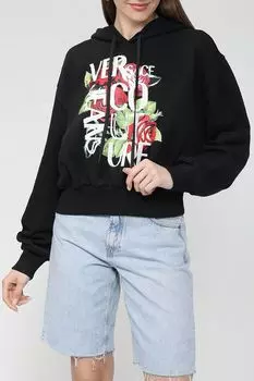 Хлопковое худи с принтом VERSACE JEANS COUTURE