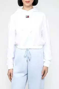 Хлопковое худи укороченного кроя Tommy Jeans