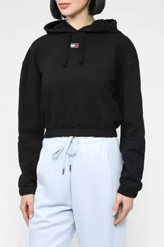 Хлопковое худи укороченного кроя Tommy Jeans