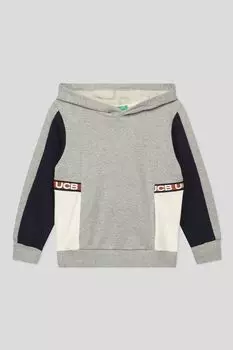 Хлопковое худи в стиле колорблок Benetton