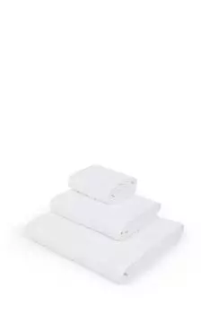 Хлопковое махровое полотенце с жаккардовым узором Zig Zag White COINCASA