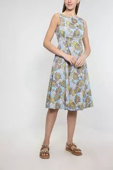 Хлопковое платье миди без рукавов BELUCCI