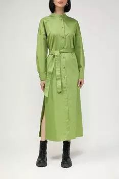 Хлопковое платье-рубашка с боковыми разрезами BELUCCI