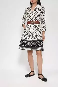 Хлопковое платье-рубашка с принтом Rinascimento