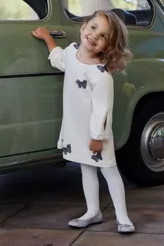 Хлопковое платье с бабочками EVIKA KIDS