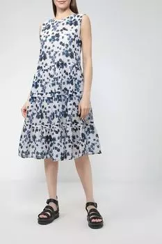 Хлопковое платье с цветочным принтом EMPORIO ARMANI