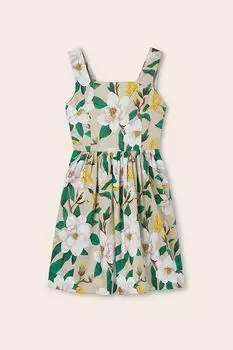 Хлопковое платье с цветочным принтом Mayoral