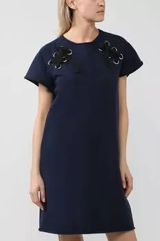 Хлопковое платье с декоративной шнуровкой BELUCCI