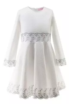 Хлопковое платье с кружевной отделкой EVIKA KIDS