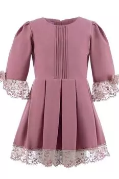 Хлопковое платье с кружевной отделкой EVIKA KIDS