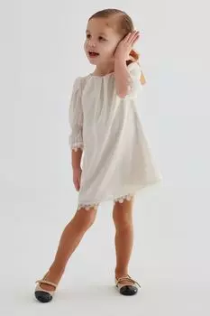Хлопковое платье с кружевной отделкой EVIKA KIDS
