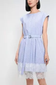 Хлопковое платье с кружевной отделкой TWINSET