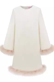 Хлопковое платье с меховой отделкой EVIKA KIDS