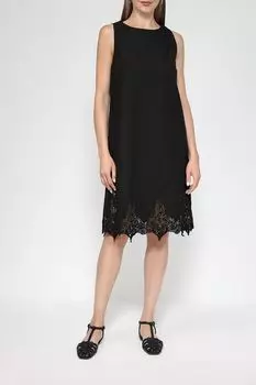 Хлопковое платье с открытыми плечами и кружевной отделкой OVS