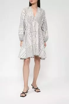 Хлопковое платье с принтом Loft