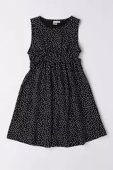 Хлопковое платье с принтом мелкий горох IDO