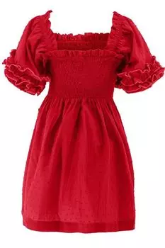 Хлопковое платье с пышными рукавами EVIKA KIDS