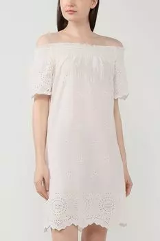 Хлопковое платье с вышивкой Only