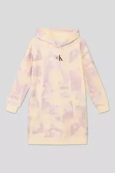 Хлопковое платье-толстовка с капюшоном Calvin Klein Jeans