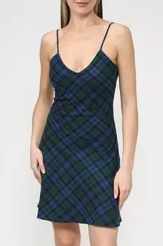 Хлопковое платье в клетку на бретельках Baby Angel