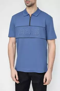 Хлопковое поло на молнии BOSS