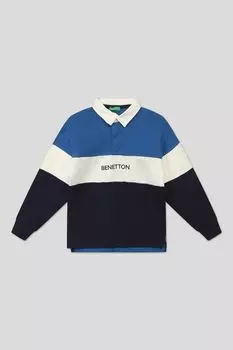 Хлопковое поло с длинным рукавом Benetton