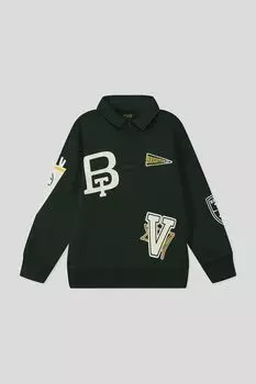 Хлопковое поло с длинным рукавом с принтом OVS