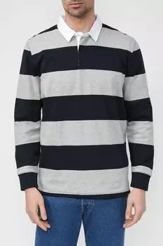 Хлопковое поло с длинным рукавом в полоску OVS