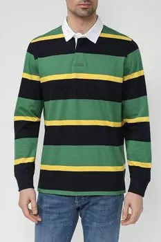 Хлопковое поло с длинным рукавом в полоску OVS