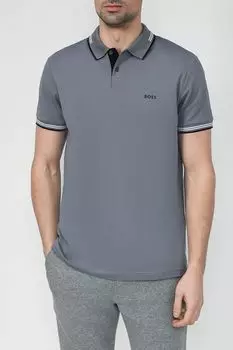 Хлопковое поло с контрастными деталями BOSS