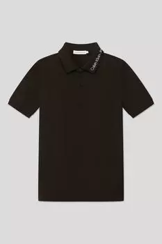 Хлопковое поло с логотипом бренда Calvin Klein Jeans