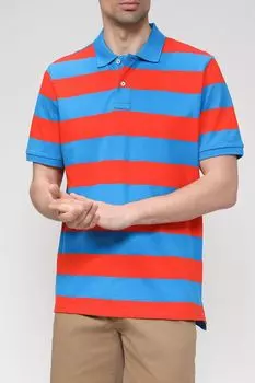 Хлопковое поло в полоску Piombo