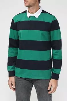 Хлопковое поло в полоску с длинным рукавом OVS