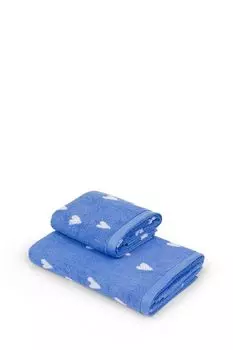 Хлопковое полотенце с принтом Cuori Blue COINCASA