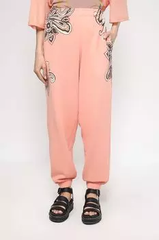 Хлопковые брюки джерси с принтом HUGO