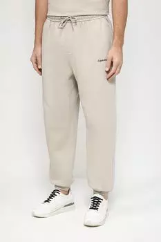 Хлопковые брюки на эластичном поясе с логотипом бренда Calvin Klein Jeans