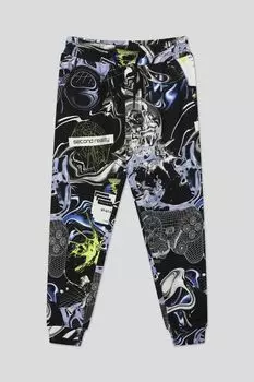 Хлопковые брюки на эластичном поясе с принтом Reporter Young