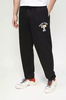 Хлопковые брюки на кулиске с принтом бренда Tommy Jeans