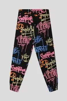 Хлопковые брюки на кулиске с принтом GIOCO