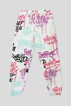 Хлопковые брюки на кулиске с принтом GIOCO