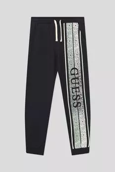 Хлопковые брюки на кулиске с принтом Guess