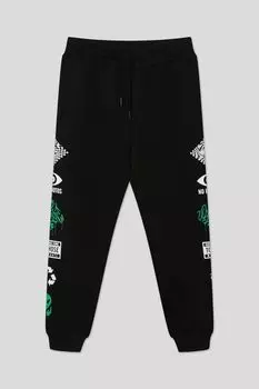 Хлопковые брюки на кулиске с принтом Reporter Young