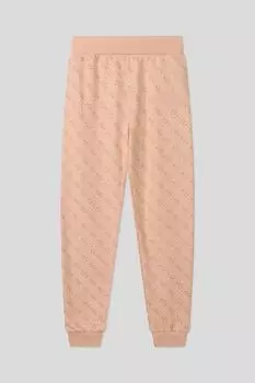 Хлопковые брюки с фирменным принтом Guess