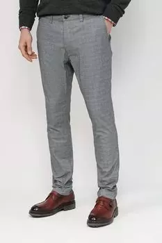 Хлопковые брюки в клетку прямого кроя Esprit Casual