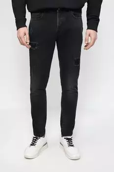 Хлопковые джинсы с декоративными заплатками John Richmond